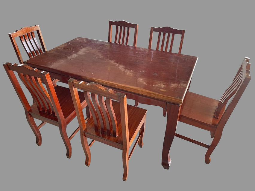 โต๊ะไม้ประดู่แผ่นเดียว 6ที่นั่ง ชุดโต๊ะไม้ประดู่ โต๊ะรับประทานอาหารไม้ประดู่ 6