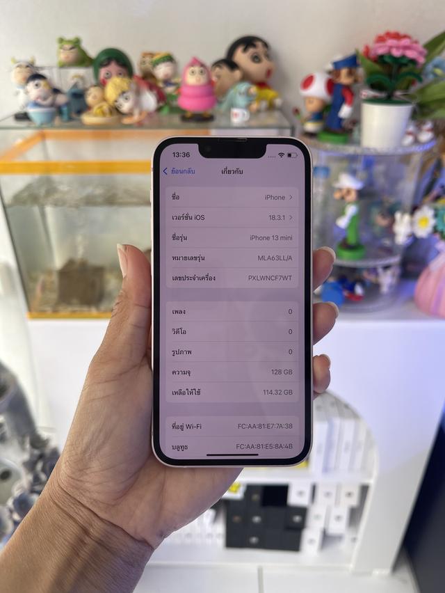 iphone 13mini 128gb เล็กพอดีมือ สีชมพู ไม่มีตำหนิ 9