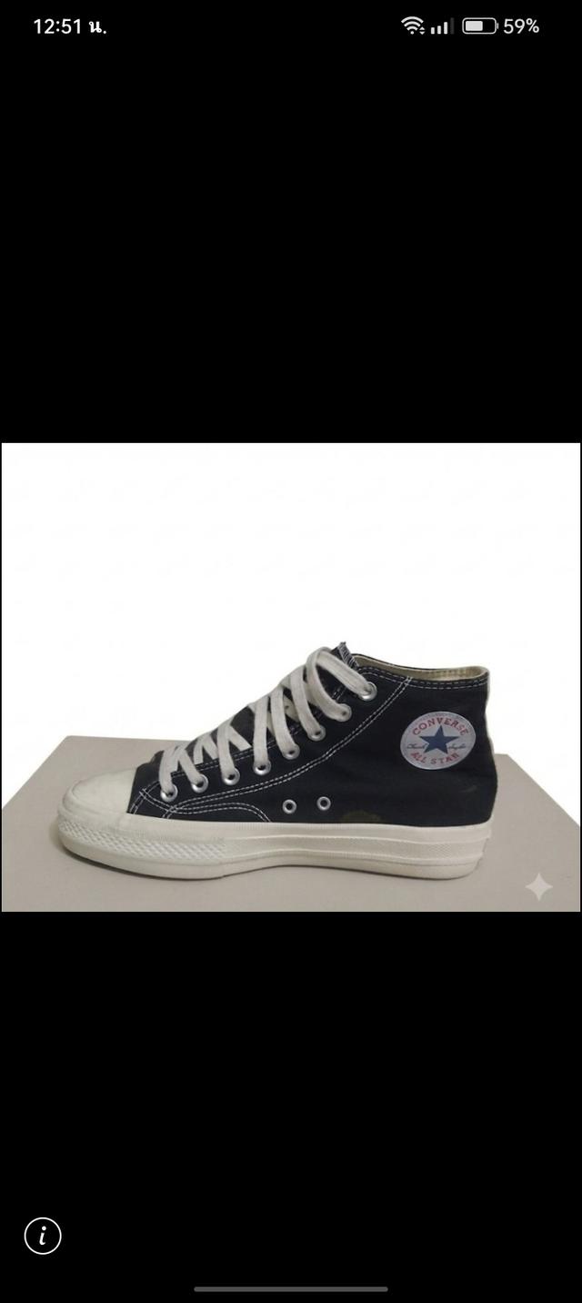 💢Converse All Star มือสอง รองเท้าผ้าใบหุ้มข้อสูง 42/27 สีกรม สภาพ8/10 รูปที่ 2