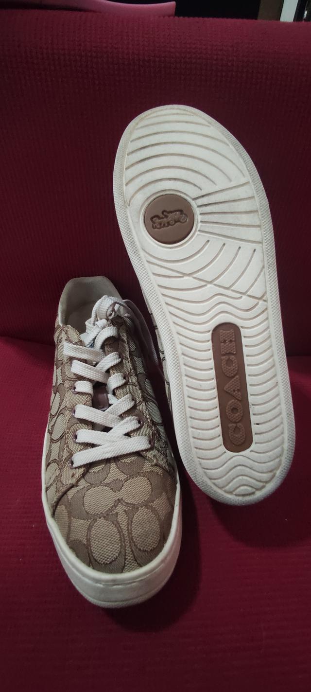 รองเท้าผ้าใบ Coach รุ่น High Line Sneaker In Signature Canvas สีเบจ รูปที่ 2