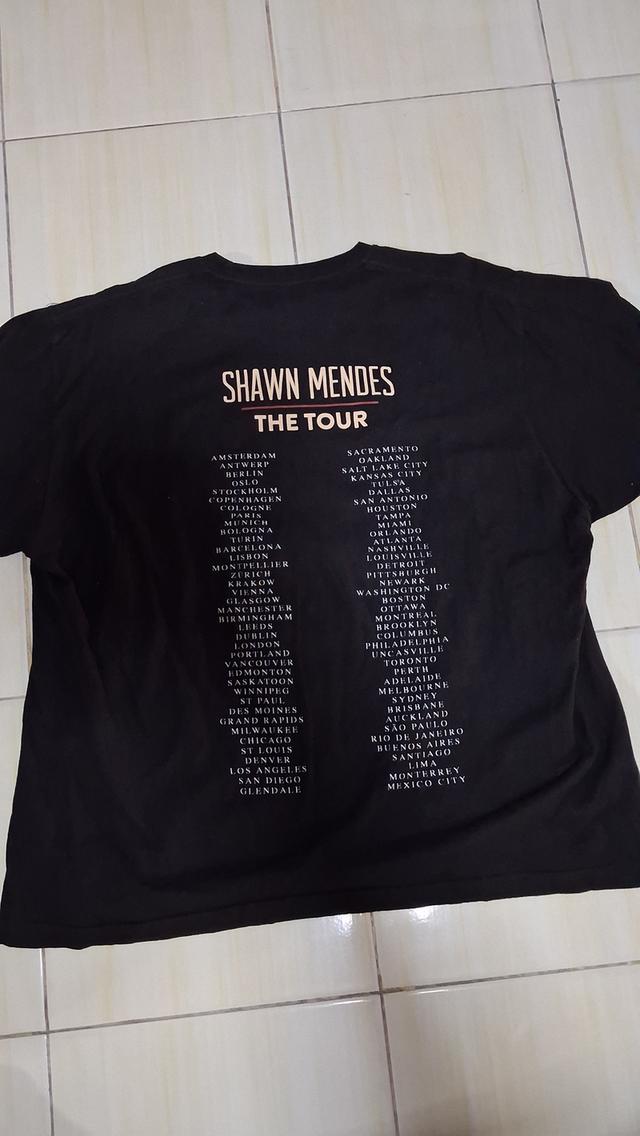 เสื้อยืดวินเทจมือสอง สีดำ Vintage 2019 Shawn Mendes The Tour Concert T-Shirt Unisex XLarge Flower Graphic มือสองสภาพดี ลายสกรีนสวยสไตล์เสื้อทัวร์ รูปที่ 4