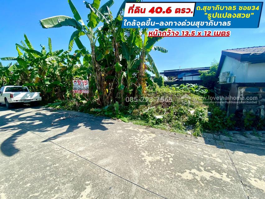 ขายที่ดิน ถนนสุขาภิบาล5 ซอย34 สายไหม แปลงสวย พื้นที่ 40.6 ตารางวา เข้าซอยเพียง 300 เมตร ใกล้จุดขึ้น-ลงทางด่วนสุขาภิบาล5 1