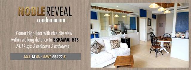 Next to BTS Ekkamai For Rent  Noble Reveal  2 bds 1