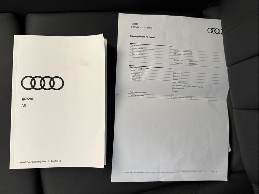 รหัสรถ WRT6000 2021 จด 2022 AUDI A5, 2.0 COUPE 40 TFSI S LINE 11