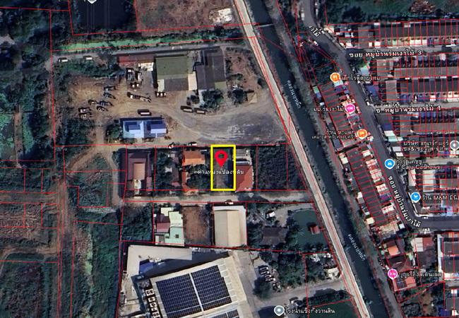 ขายที่ดิน บางบัวทอง ซอยเลียบคลองนายหลีก ใกล้วัดลาดปลาดุก เนื้อที่ 130 ตร.ว. ถมแล้ว 1
