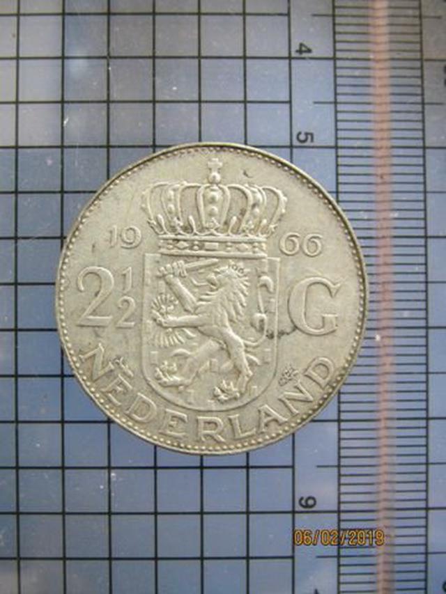 5237 เหรียญราคา 2 .5 Gulden Nederlands ปี 1966 เนื้อเงิน 1