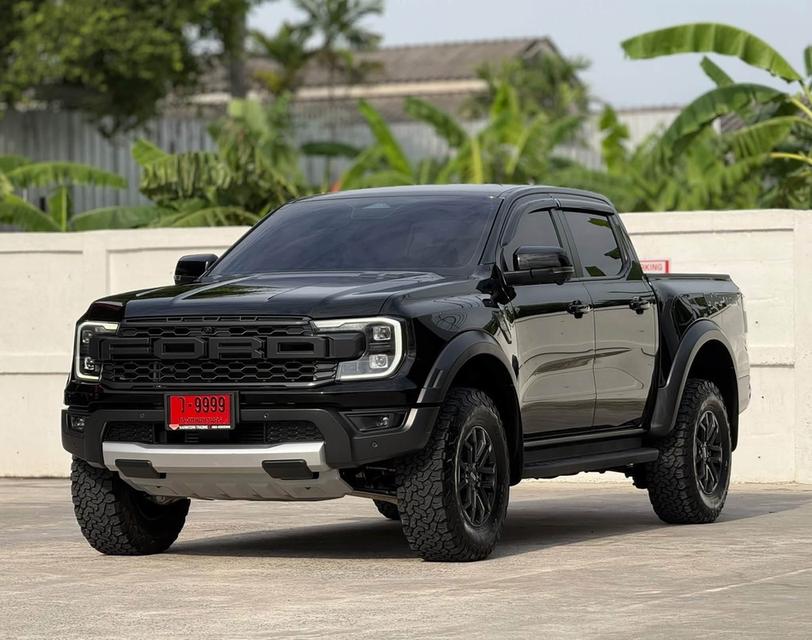 2024 FORD RANGER, 2.0 RAPTOR BI-TURBO 4WD โฉม DOUBLE CAB สีดำ เครื่องยนต์ดีเซล มือเดียวป้ายแดง