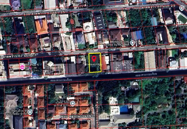ขายที่ดิน ซอยลาดพร้าว 87 ถนนประดิษฐ์มนูธรรม เนื้อที่ 107 ตร.ว. ถมแล้ว 1