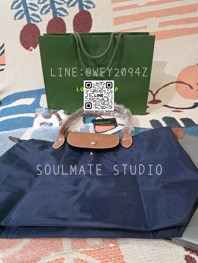 กระเป๋า เลอปิยาจ Le Pliage Original M Tote Bag Navy สีน้ำเงิน หูยาว ไซส์เอ็ม  18