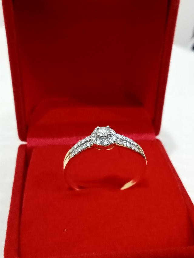 แหวนเพชรแท้น้ำ100ตัวเรือนทอง รูปที่ 3