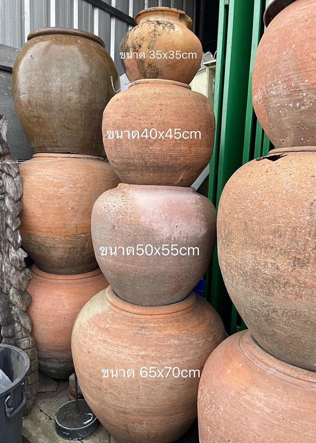 โอ่งดินแดงอยุธยา โอ่งแดงศิลปะอยุธยา โอ่งโบราณ ไซต์กลาง ขนาด40ซม 7