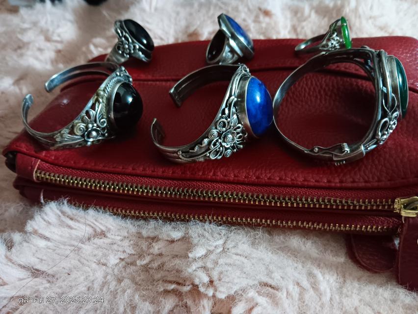 กำไลเงินประดับหินนำโชค 2