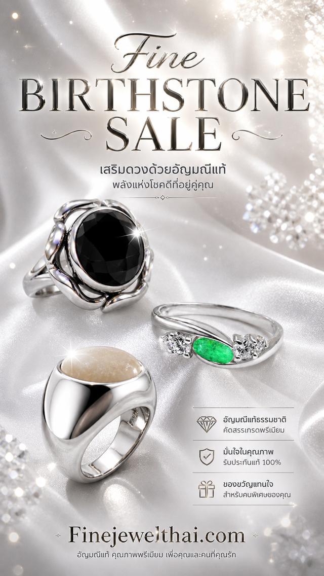 Finejewelthai แหวนพลอยแท้ เสริมสิริมงคล พลอยประจำเดือนเกิด