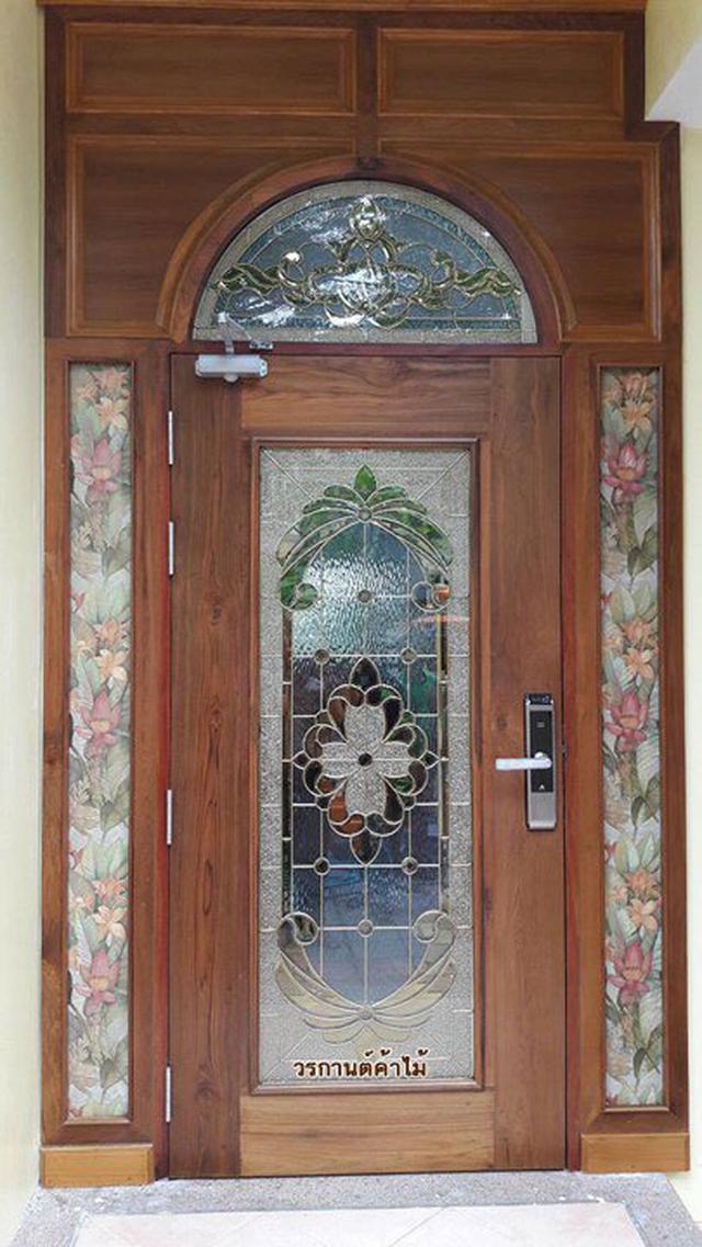 door-woodhome จำหน่ายประตูไม้สัก,ประตูไม้สักกระจกนิรภัย,ประตูไม้สักบานคู่ 3