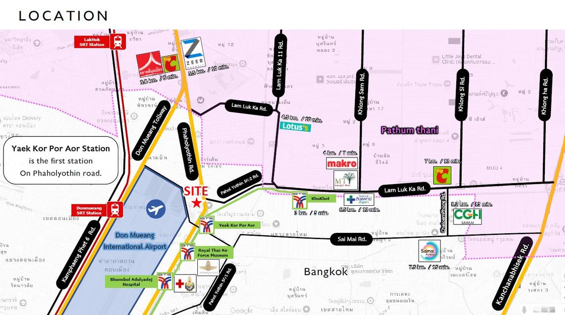 (เจ้าของขายเอง) ขายที่ดิน 11 ไร่ ติดถนนพหลโยธิน ใกล้รถไฟฟ้าสายสีเขียว มีตลาดล้อมรอบ 3