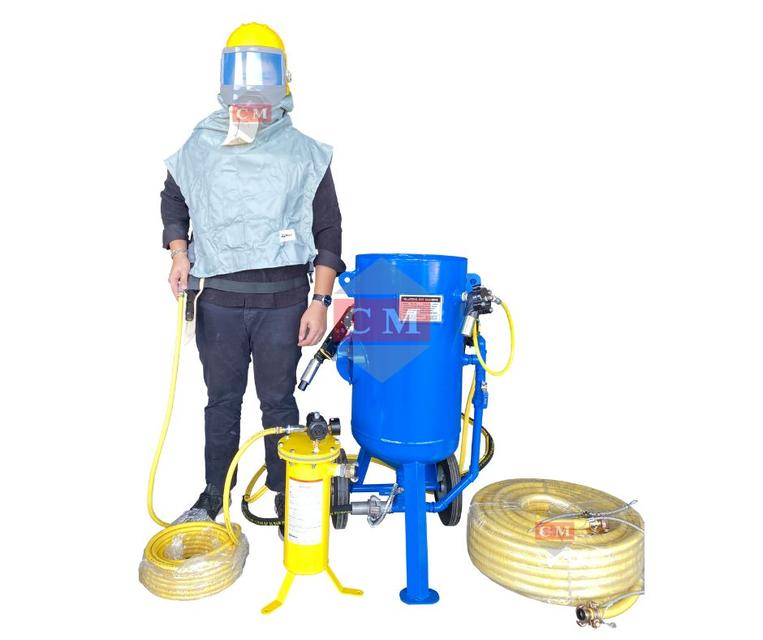 เครื่องยิงทรายกลางแจ้ง เครื่องลอกสนิม / Pressure Blasting Machine 120 แบบครบชุด