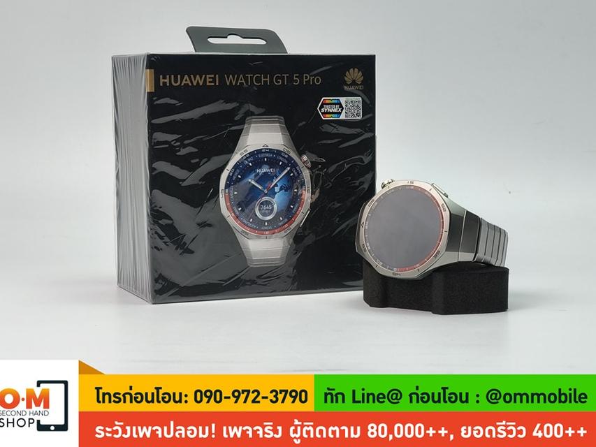 ขาย/แลก Huawei Watch GT 5 Pro 46mm Titanium Strap ศูนย์ไทย ประกันศูนย์ 04/10/2025 สวยมาก ครบกล่อง เพียง 8,990 บาท 