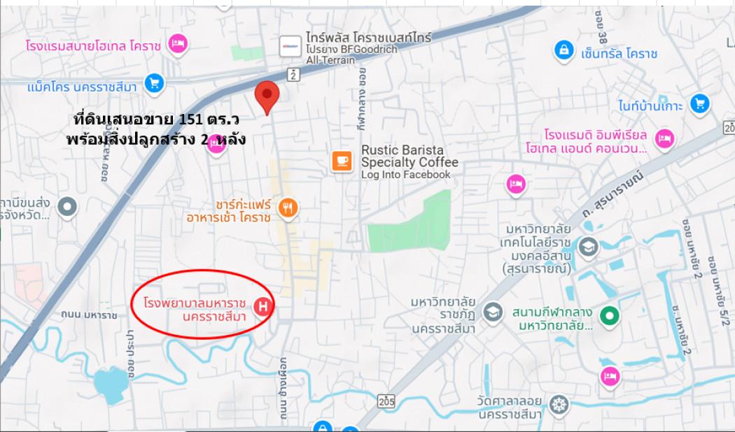 ขาย ที่ดิน ศักยภาพสูงในทำเลทองใจกลางเมืองนครราชสีมา  แยกพีกาซ้ส  322 ตรม 1 งาน 51 ตรว ผังเมืองจังหวัดสีชมพู ฟรีโอน 1