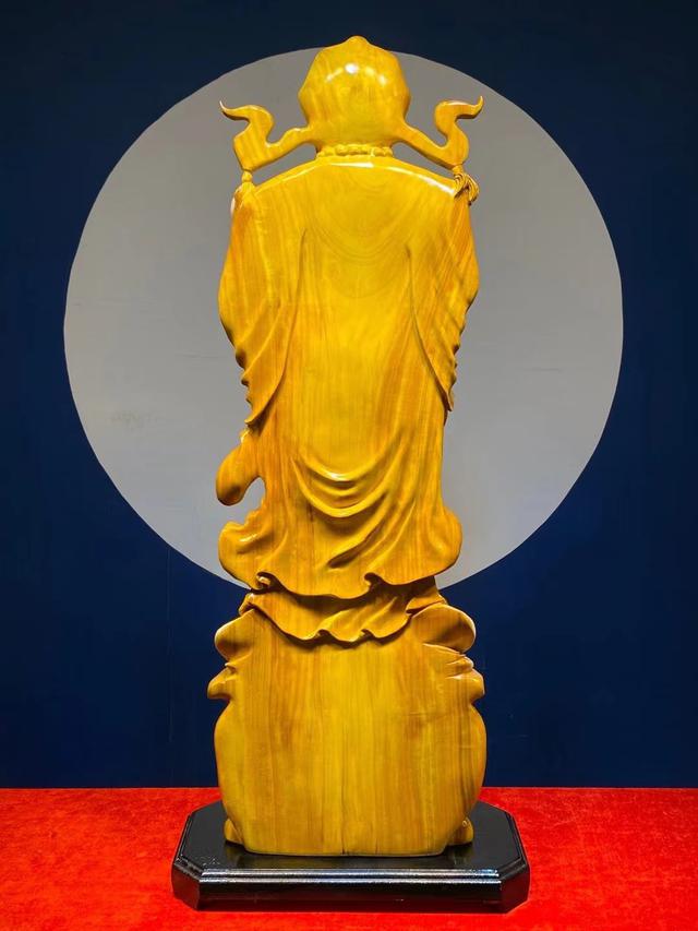 เทพเจ้าแห่งโชคลาภ 財神爺 (ไฉ่ซิงเอี้ย)แกะสลักไม้หอมการบูร สูง 100 × 34 × 16 ซม. 6