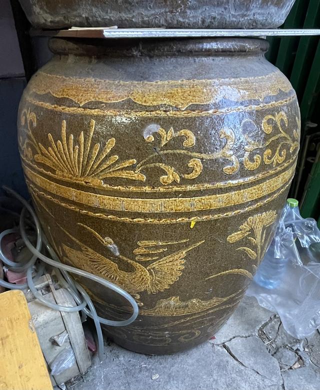 โอ่งโบราณ โอ่งเก่า โอ่งไทย และโอ่งจีน รูปแบบต่างๆ ใบใหญ่ ภาชนะดินเผาโบราณ รูปที่ 3