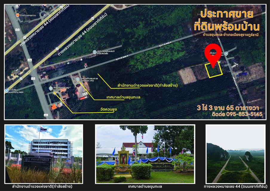 ขาย ที่ดินสวนยางพร้อมบ้าน ตำบลขุนทะเล สุราษฎร์ธานี 3 ไร่ 3งาน 65 ตารางวา 4