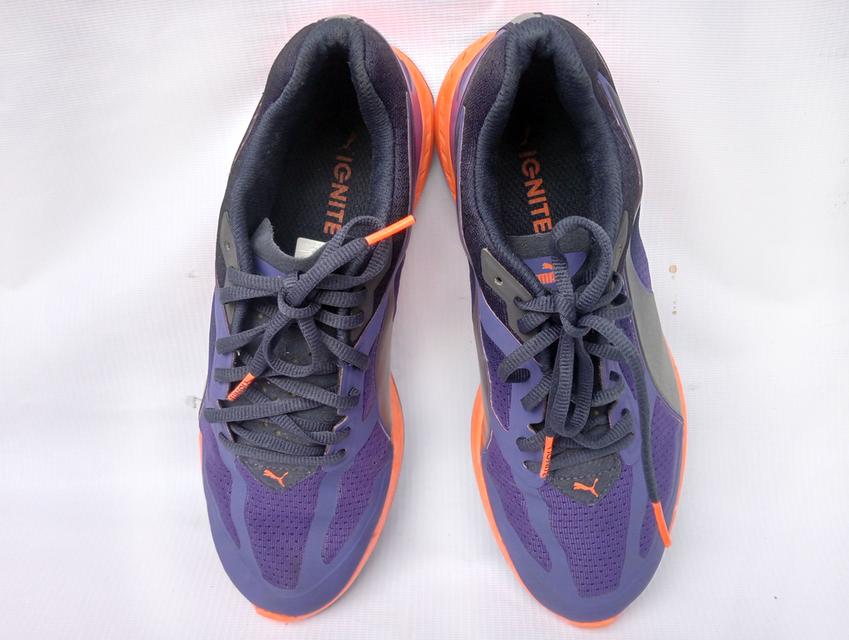 PUMA IGNITE รองเท้าผ้าใบมือสอง สีม่วง-ส้ม สภาพงามๆ จัดส่งฟรี! เก็บปลายทาง