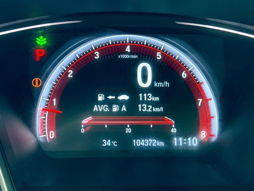 HONDA CIVIC 1.5TURBO RS TOP 2016 สีเทา มือเดียว เข้าศูนย์ทุกระยะ 10