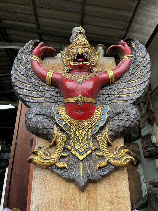 พญาครุฑสำนักงานเก่า ครุฑแขวนผนัง ขนาด65ซม ครุฑหน้าดุ
