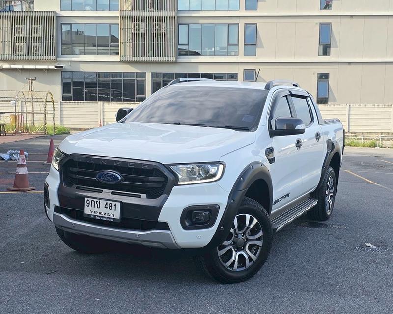 รหัสรถ QT481 FORD RANGER Double cab Wildtrak 2.0L Bi-Turbo 4x2 10AT สีขาว ปี2019