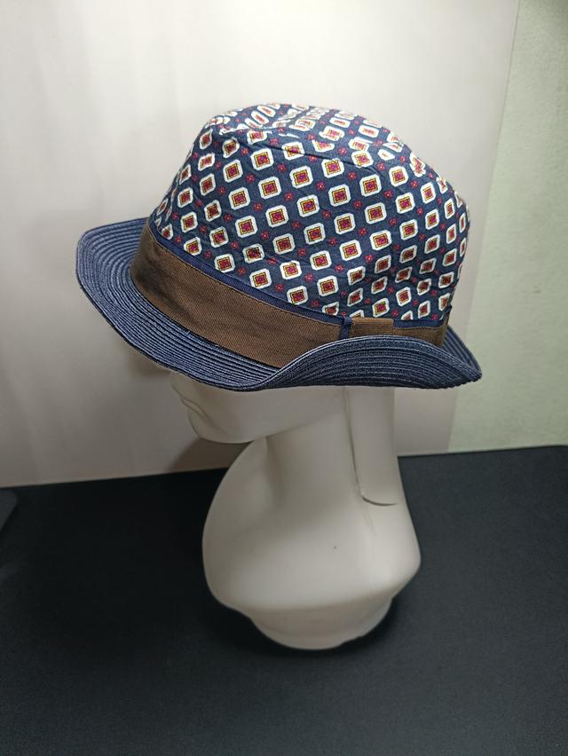 หมวก Trilby Hat ZARA MAN แท้ มือสองสภาพดี ลาย Geometric สีกรมท่า รูปที่ 6