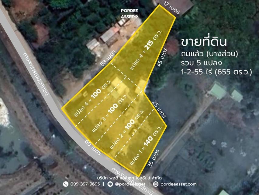ที่ดินถมแล้ว 1-2-55 ไร่ (655 ตร.ว.) แบ่งขายเริ่มต้น 100 ตร.ว. ซอยรุ่งทรัพย์ (วัดบัวแก้ววนาราม) บ้านปทุม สามโคก ปทุมธานี