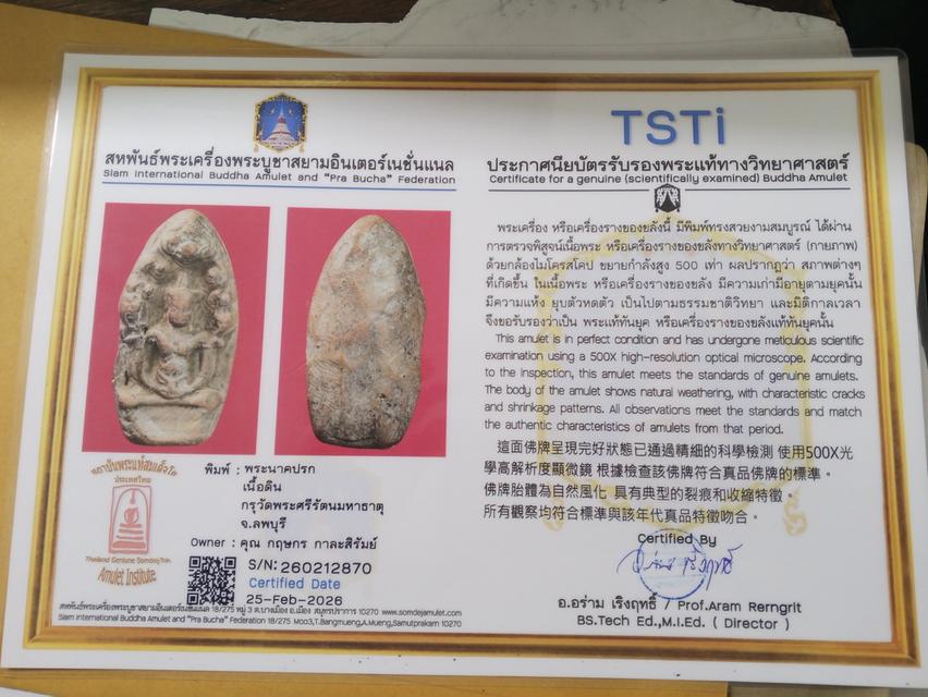 พระนาคปรกเนื้อดินกรุลพบุรีวัดพระศรีมหาธาตุฯ รูปที่ 5