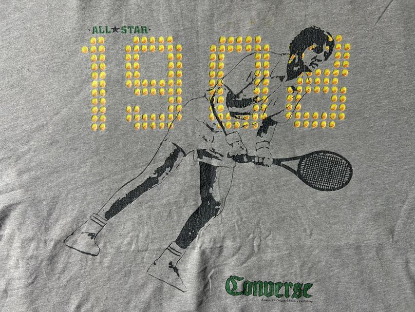 [ขาย] 🎾 Rare! Vintage 90s Converse All Star "Tennis 1908" — อกใหญ่ 25" ทรง Boxy ปักดาวบ่า 🌟 รูปที่ 7