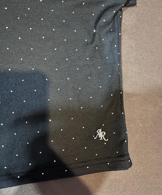 เสื้อยืดปาดไหล่ งานติดเพชร ลายจุดไม่ก๊องแก๊งนะแม่ 2