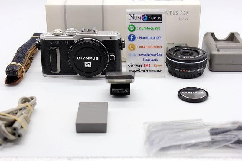 กล้อง Olympus PEN Lite E-PL8 เลนส์ 14-42mm EZ สีดำเงิน สภาพสวย ซัตเตอร์ 7 พัน อดีตประกันศูนย์