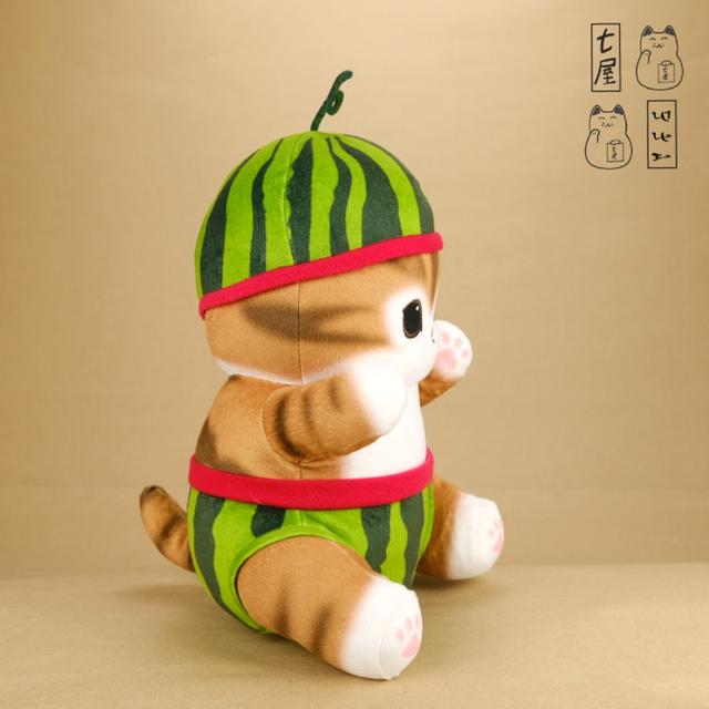ตุ๊กตา บีบี๋・โมฟุซัน・แมวเหมียว・แตงโม・/•᷅‎‎•᷄\੭ 🇯🇵 Engmofusand Fruit Nyan BIG Plush - Watermelon・Standard 27 cm・Fruit Series ❄️✨ รูปที่ 5