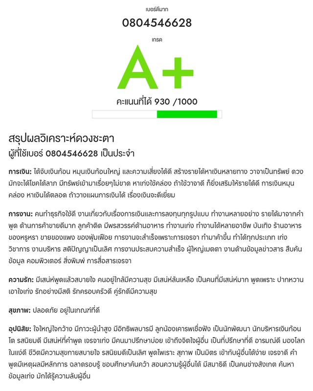 เบอร์มงคล A+ 2