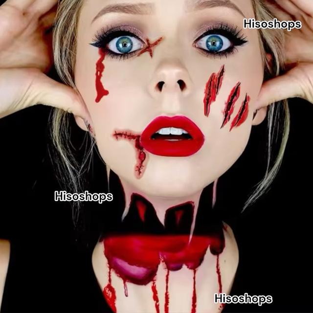 TATTOO แทททูฮาโลวีน รอยแผล รอยสักชั่วคราว แผ่นใหญ่ 190 x 120 mm. ทนน้ำ ทนเหงื่อ ใช้ติดตามใบหน้าและร่างกาย ในเทศกาลแฟนซีต่างๆ 3