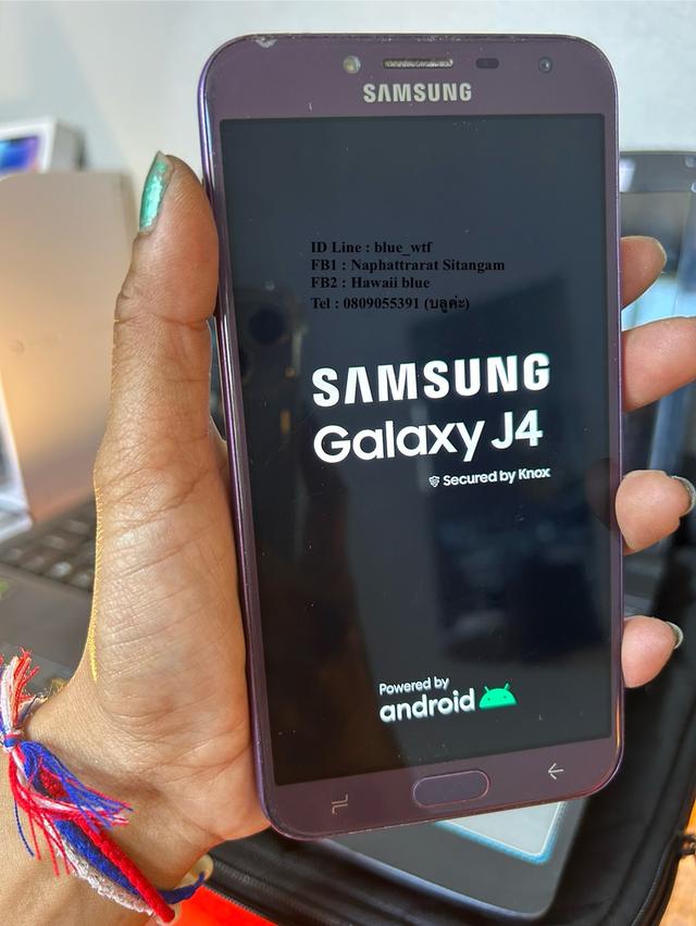 Samsung J4 สีม่วง จอ5.5นิ้ว 4G 2ซิม Rom32 Ram2 กล้องชัด จอใหญ่ ใช้งานปกติ