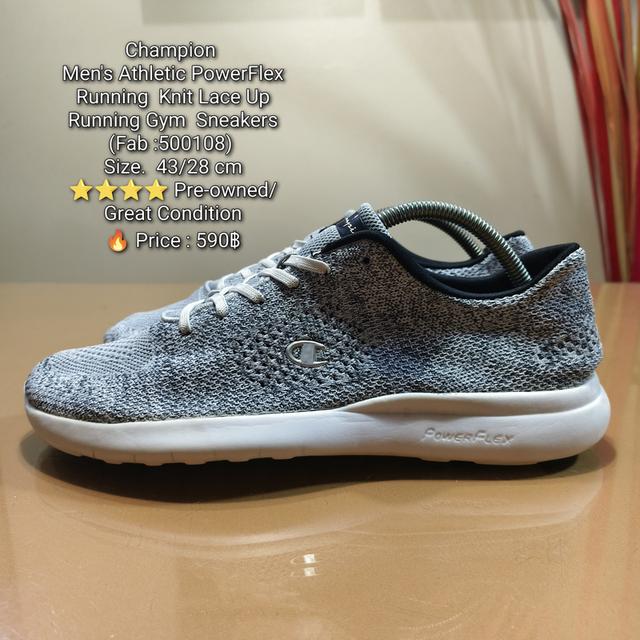 Champion Men's Athletic PowerFlex Running  Knit Lace Up Running Gym  Sneakers(Fab :500108) Size.  43/28 cm