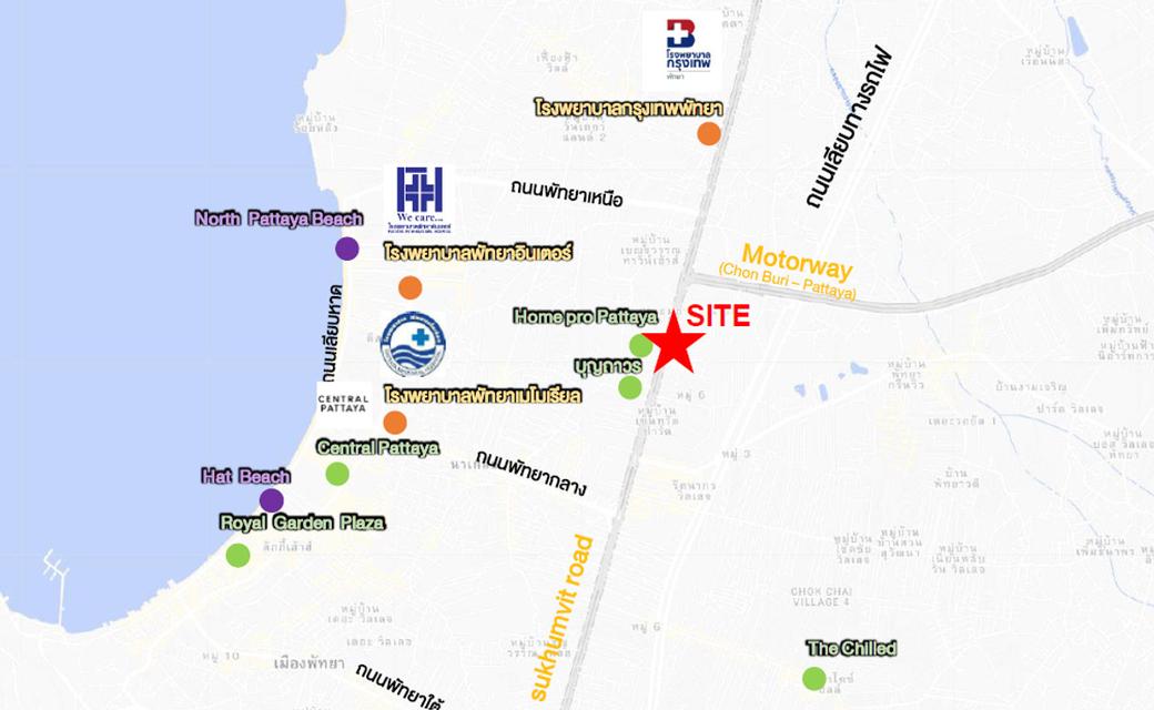 ขายที่ดิน Pattaya Homepro ราคา 140,000 /ตร.ว
