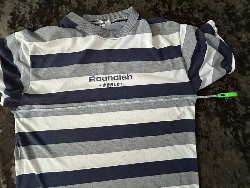 [เปิดขาย] RARE VINTAGE 90s ATTRACKLE "ROUNDISH WORLD" STRIPE TEE🔥 รูปที่ 8