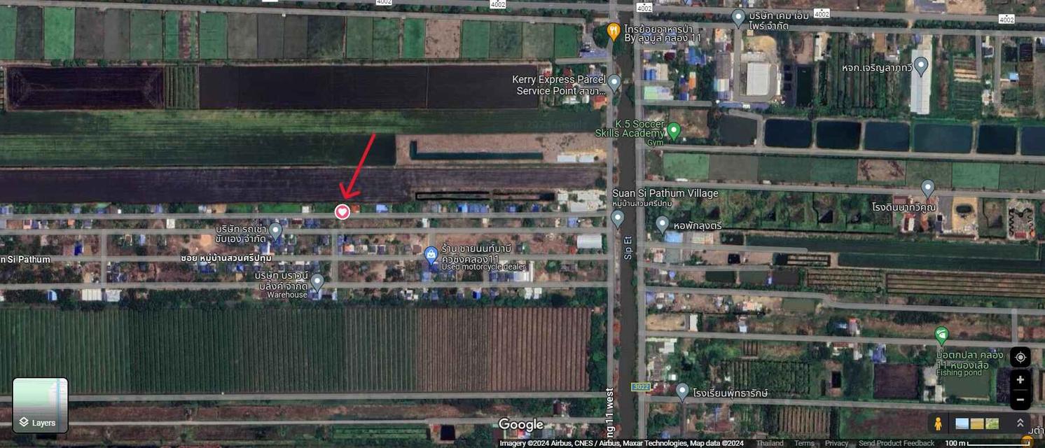 ขายที่ดิน 100 ตรว. ติดถนนคอนกรีตบริเวณคลอง 11 ฝั่งตะวันตก, หนองเสือ, ปทุมธานี 3