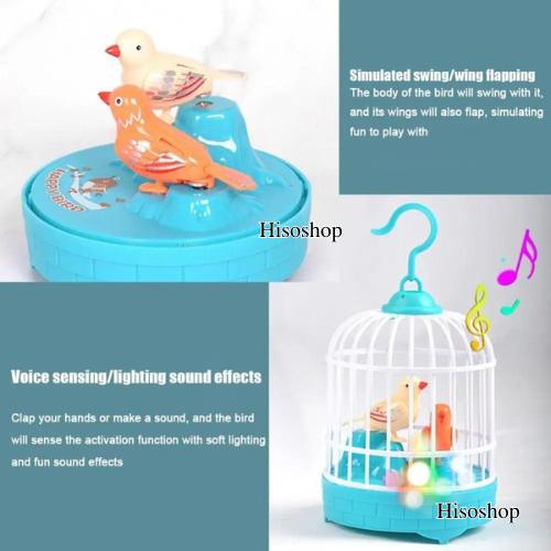 Mini Birdcage Acoustic Toy ของเล่นกรงนกแก้วสุดน่ารัก มาพร้อมระบบตอบสนองเสียงอัตโนมัติ และแสงไฟหลากสี ช่วยเสริมพัฒนาการด้านการฟังและจินตนาการของเด็ก 5