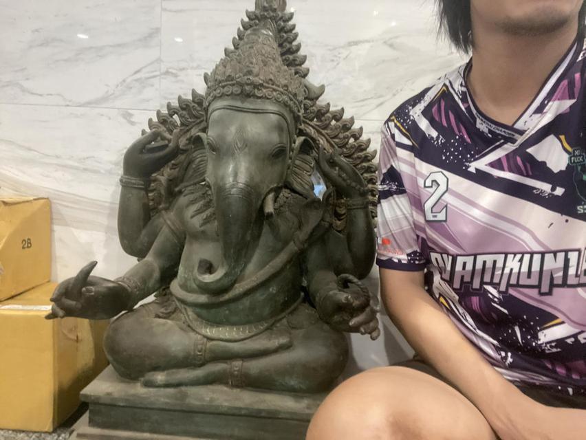 พระพิฆเนศองค์ใหญ่ ทองเหลือง โบสถ์พราหมณ์ ขนาด18นิ้ว ปางปฏิบัติธรรม 6