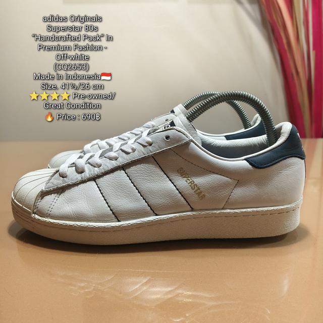 adidas Originals Superstar 80s “Handcrafted Pack” In Premium Fashion - Off-white(CQ2653) Made in Indonesia🇮🇩Size. 41⅓/26 cm รูปย่อยที่ 1