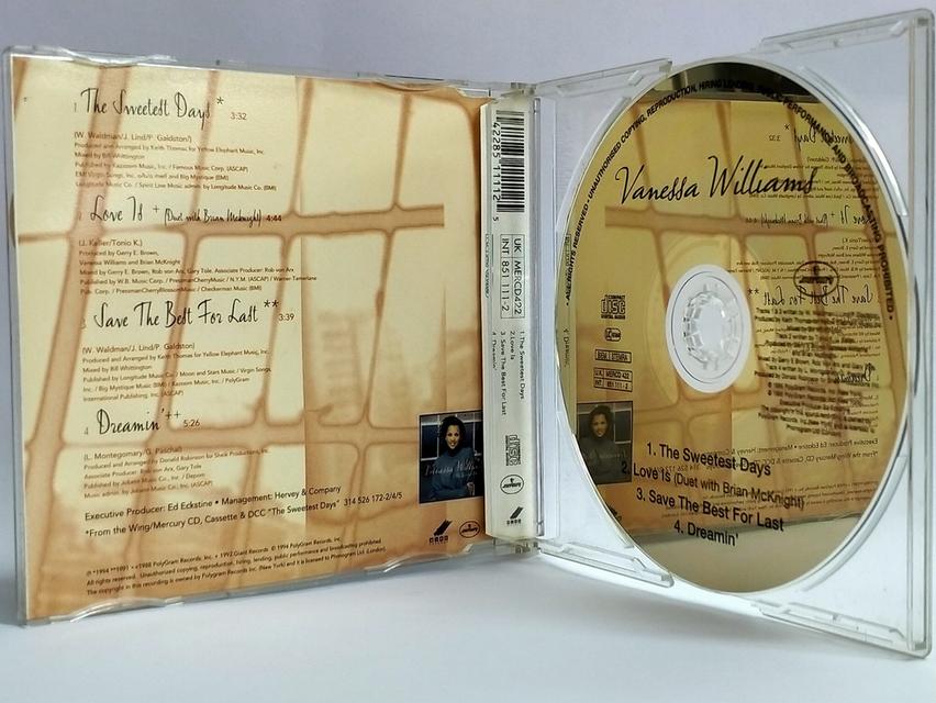 ซีดีเพลง vanessa williams - The Sweetest Days CD Audio 4