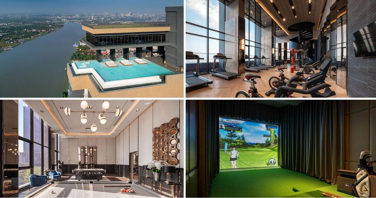 Condo The Politan Aqua ใกล้ MRT สะพานพระนั่งเกล้า 29 ตารางเมตร 1 ห้องนอน ชั้น50 วิวแม่น้ำ ตกแต่งครบ 6