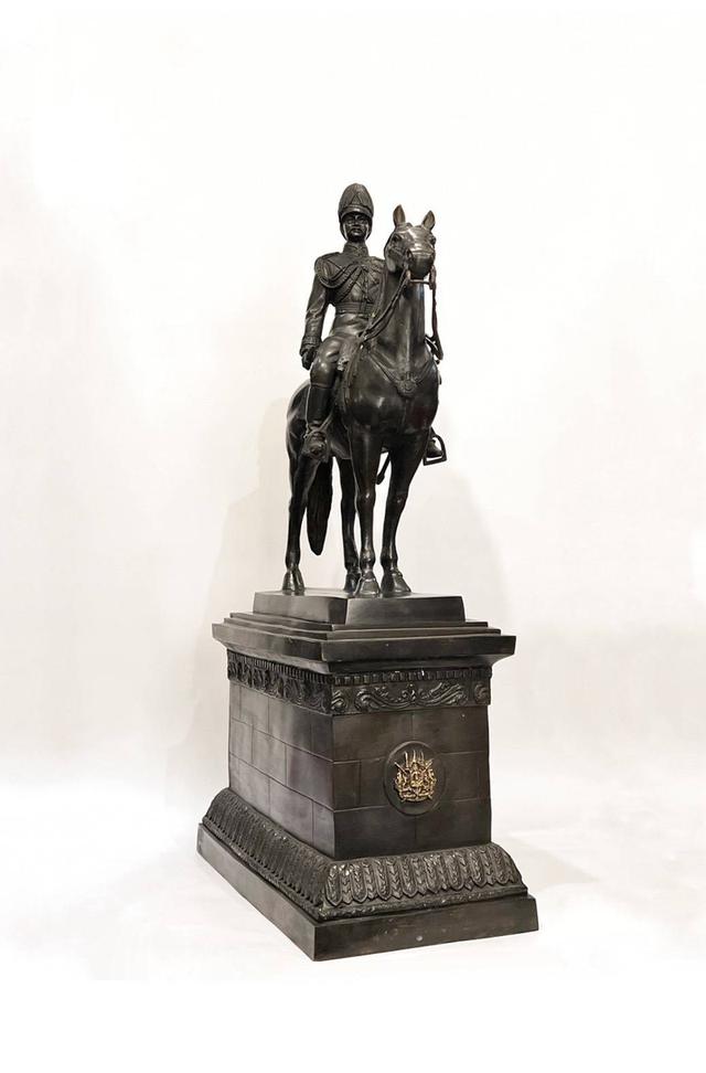 603.พระบรมรูปหล่อในหลวงรัชกาลที่ 5 พระบาทสมเด็จพระปรมินทรมหาจุฬาลงกรณ์ พระจุลจอมเกล้าเจ้าอยู่หัวทรงม้า(พระบรมรูปทรงม้า) หน้าตัก 9 นิ้ว