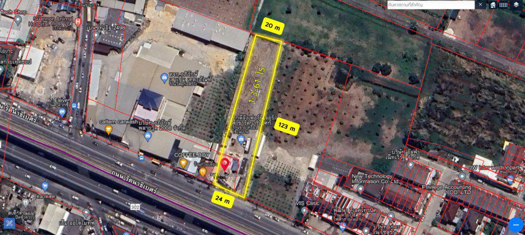 รูป ขาย ที่ดิน 1-3-61 ไร่ ติดถนนรัตนาธิเบศร์ ใกล้ รถไฟฟ้า ท่าอิฐ เพียง 450 ม 1